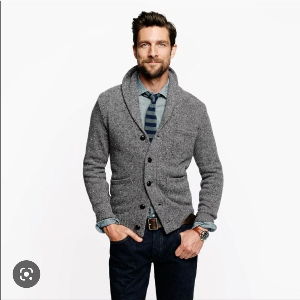 J. Crew Factory Men’s Donegal Shawl Collar Sweater size S
